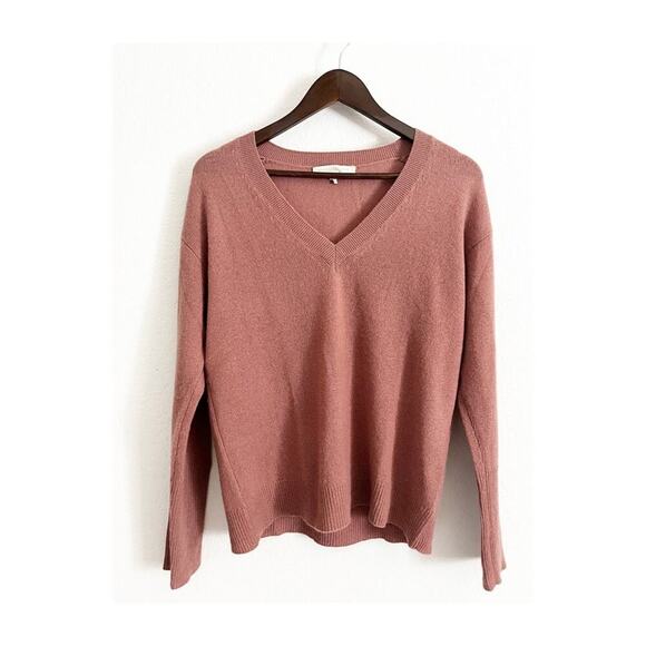 Naked Cashmere Pullover V Neck Knit Sweater 100% Cashmere Pink Rosewood Small - Picture 2 of 8